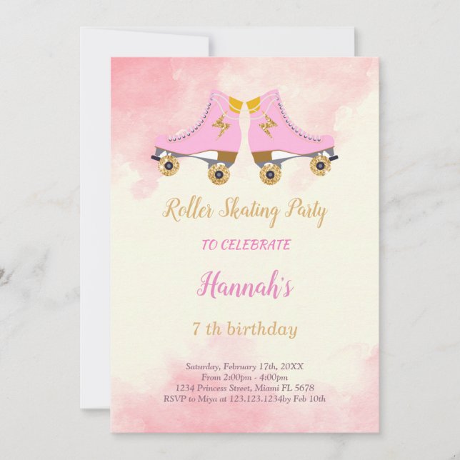 Invitación para el cumpleaños del esquí (Anverso)