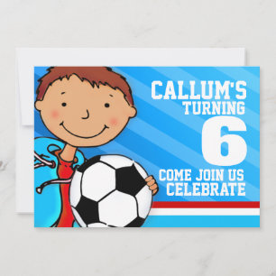 Invitación para el cumpleaños del fútbol infantil