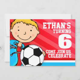 Invitación para el cumpleaños del fútbol infantil 