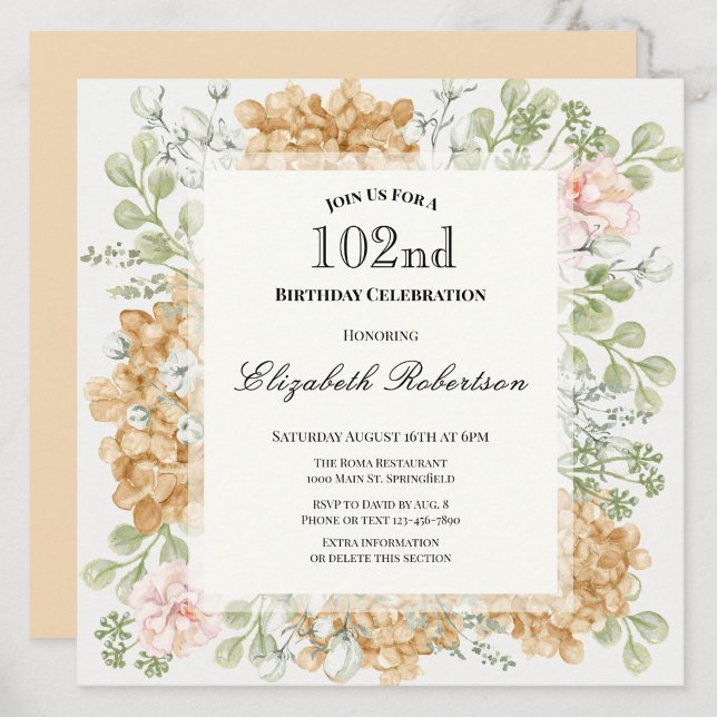 Invitación para el cumpleaños número 102 en elegan (Subido por el creador)