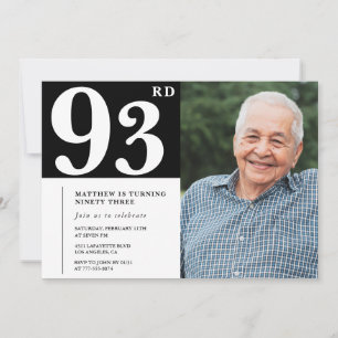 Invitación para el cumpleaños número 93 de hombres