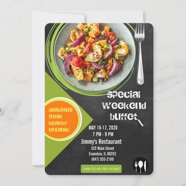 invitación para el evento alimentario (Anverso)