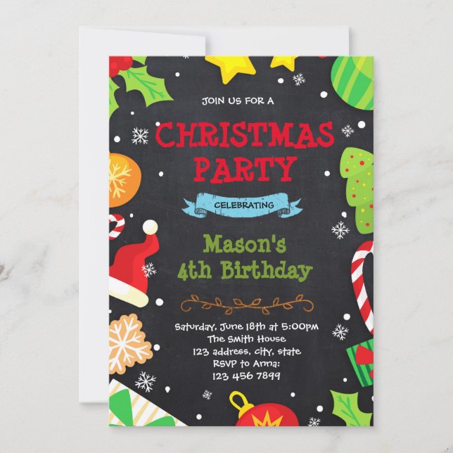 Invitación para el intercambio de regalos de cumpl (Anverso)