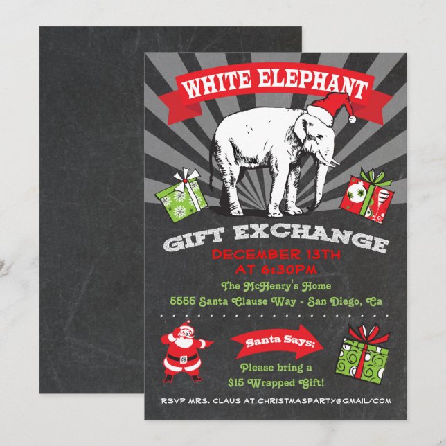 Invitación para el intercambio de regalos para Ele (Anverso / Reverso)