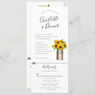 Invitación para el mijo Sunflower con rsvp adjunto