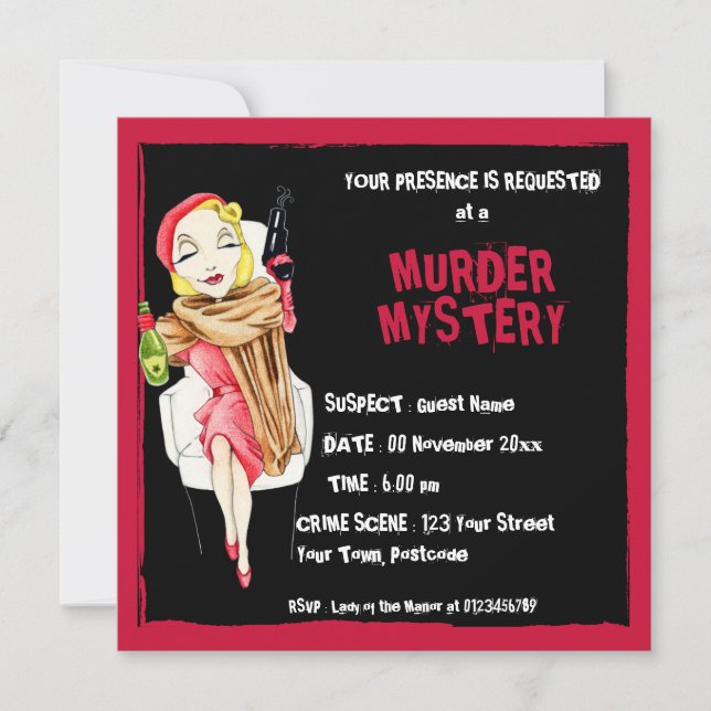Invitación para el misterio del asesinato negro fe (Anverso)