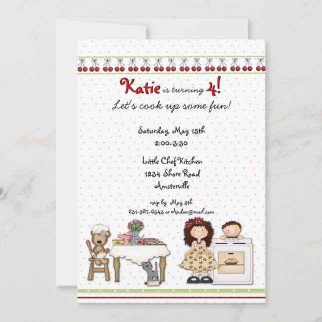 Invitación para el panadero de cerezo (Anverso)