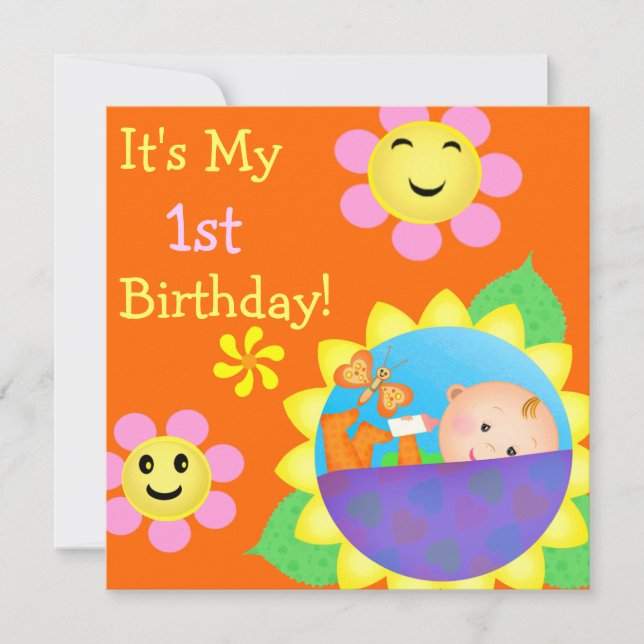 Invitación para el Personalizado del bebé (Anverso)