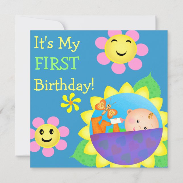Invitación para el Personalizado del bebé (Anverso)
