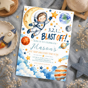 Invitación para el primer cumpleaños de astronauta