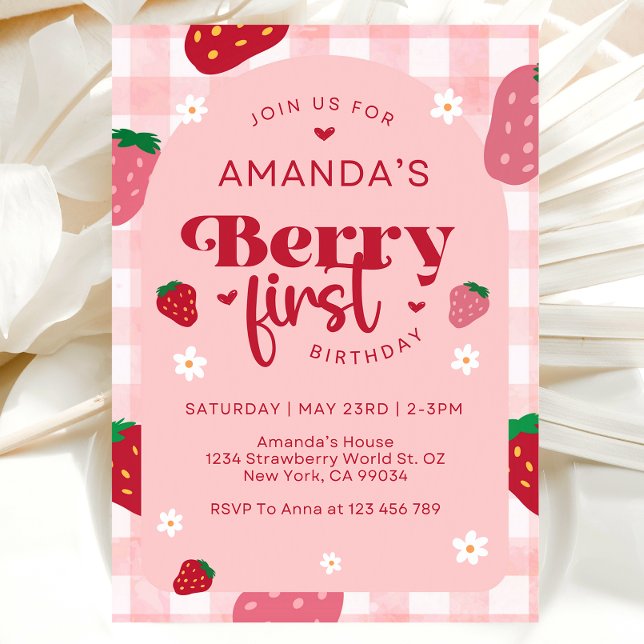 Invitación para el primer cumpleaños de Berry, 1er (Subido por el creador)