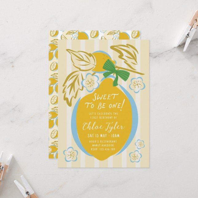 Invitación para el Primer Cumpleaños del Querido N (Anverso/Reverso In Situ)