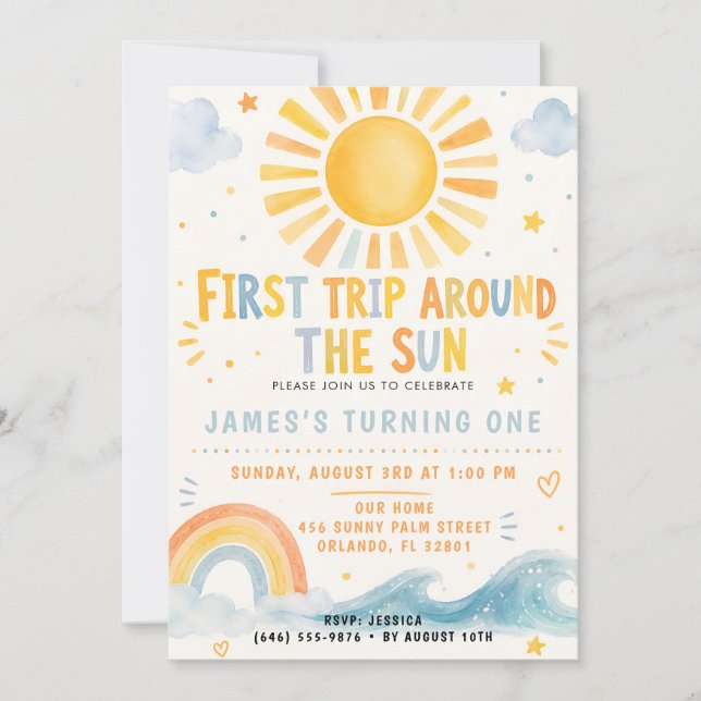 Invitación para el Primer Viaje Alrededor del Sol (Anverso)