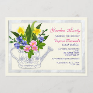 Invitación para el riego de flores