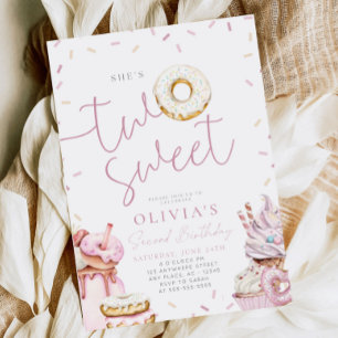 Invitación para el segundo cumpleaños de dos dulce