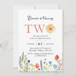 Invitación para el segundo cumpleaños de Wildflowe