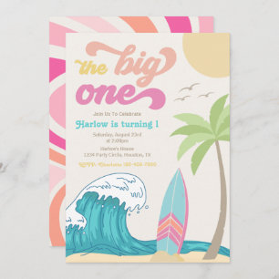 Invitación para el surf Big One   Chica Surfing In