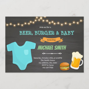 Invitación para el tema del bebé de cerveza de ham