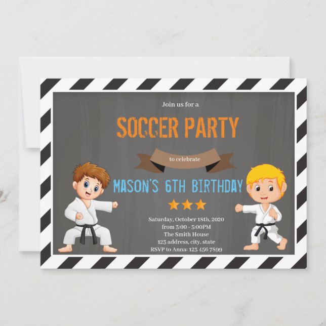 Invitación para el tema del cinturón negro de Taek (Anverso)