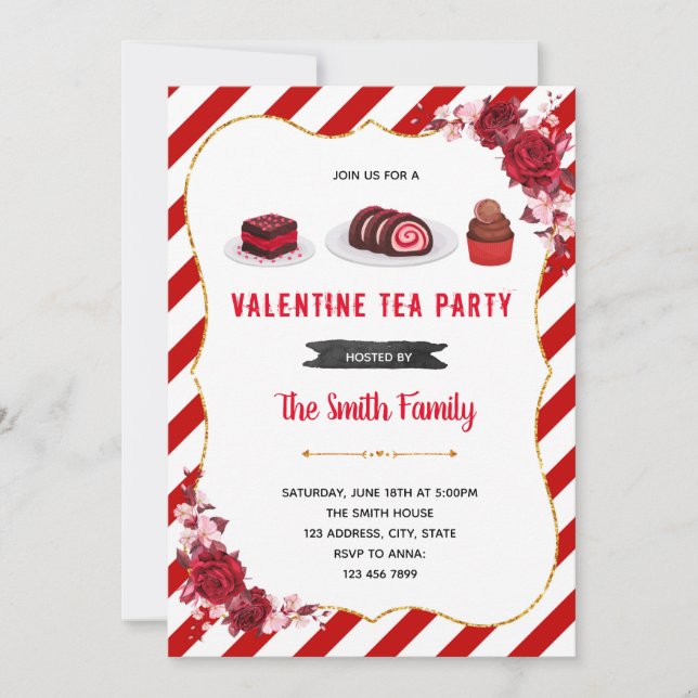 Invitación para el tema del postre de San Valentín (Anverso)