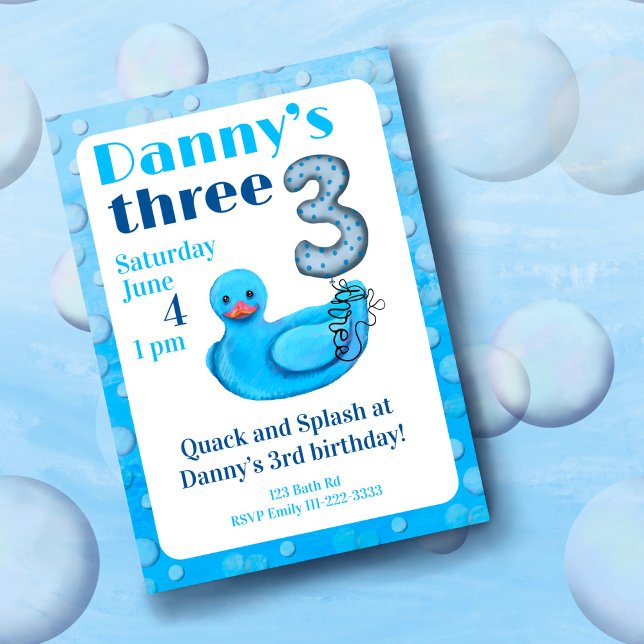 Invitación para el tercer cumpleaños de Pato de Go (Subido por el creador)