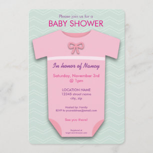 Invitación para el traje de Chica Baby Shower