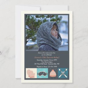 Invitación para el uso de fotos en el esquí