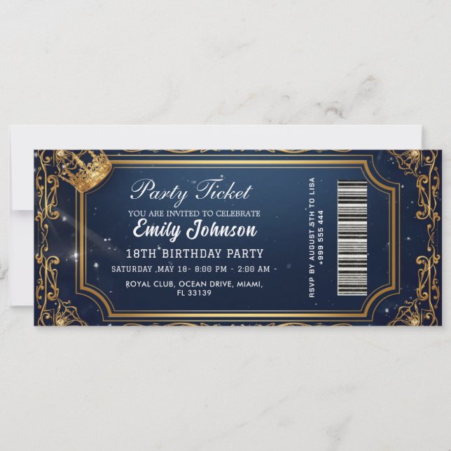 Invitación para Entrada de Fiesta de Cumpleaños Do (Anverso)