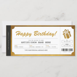 Invitación para entradas de regalo de oro del conc