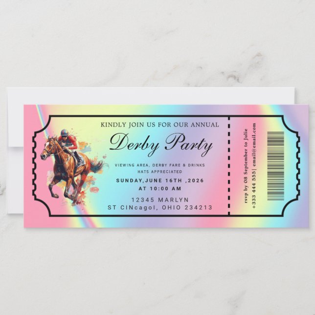 Invitación para Entradas del Derby de Kentucky (Anverso)
