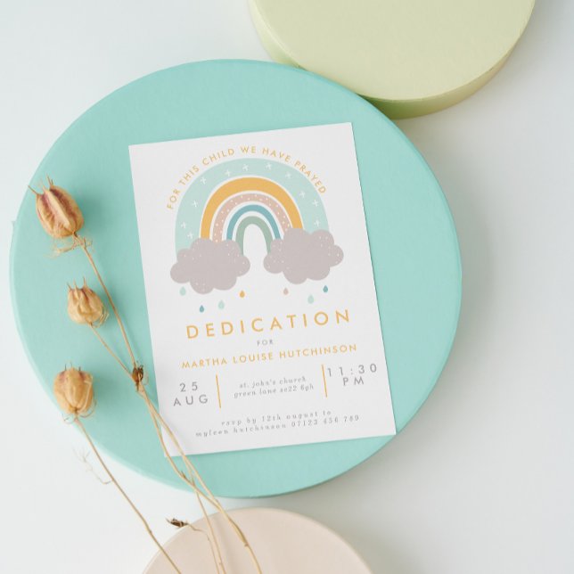 Invitación Para esta dedicción de bebé arcoiris de Pastel inf (Subido por el creador)