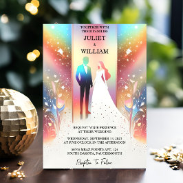 Invitación Para Estrellas Glam Brillante Pastel Ombre Purpuri