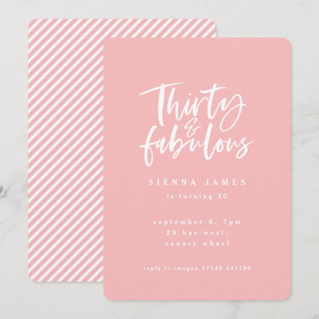 invitación para fabulosas fiestas de cumpleaños (Anverso / Reverso)