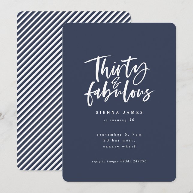 invitación para fabulosas fiestas de cumpleaños (Anverso / Reverso)