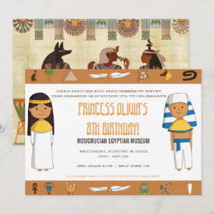 Invitación para fiesta con tema egipcio