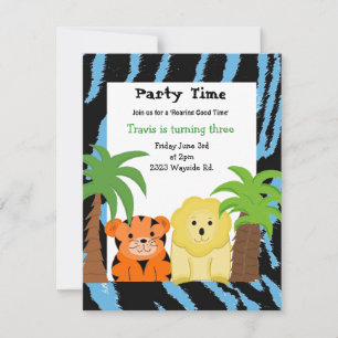 Invitación para fiesta de animales de la selva