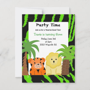 Invitación para fiesta de animales de la selva