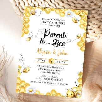 Invitación para fiesta de bebé Parents To Bee