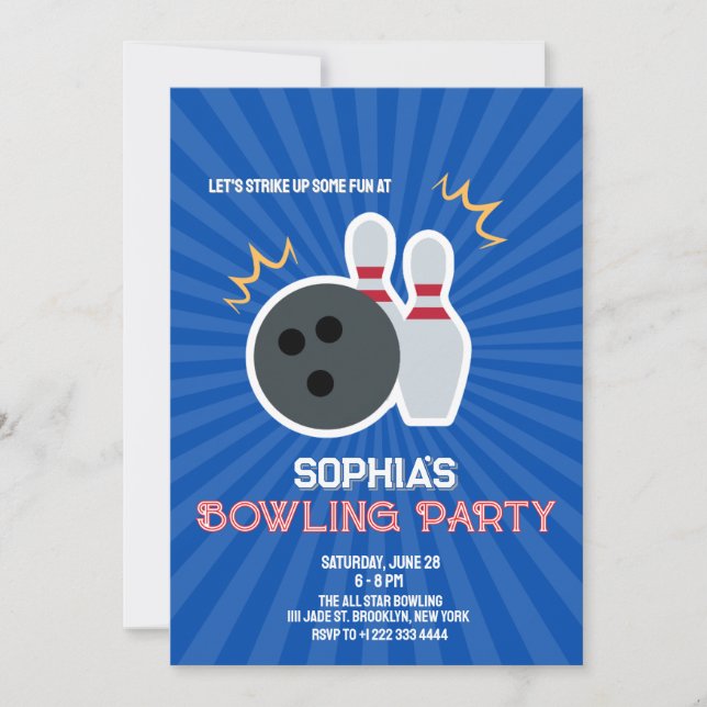 Invitación para Fiesta de Bolos 4 (Anverso)