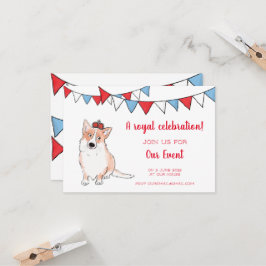 Invitación para fiesta de corgi real (pequeña)