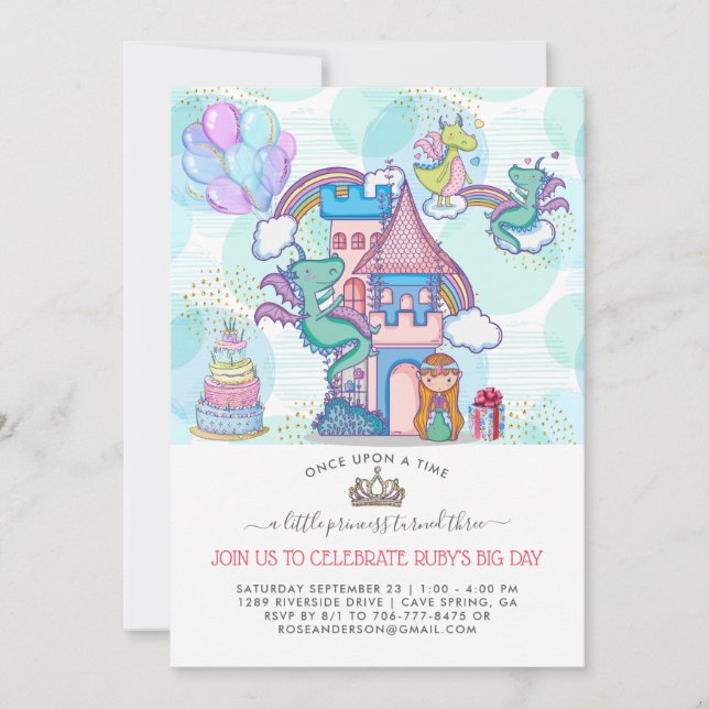 Invitación para Fiesta de Cuento de Hadas | Prince (Anverso)