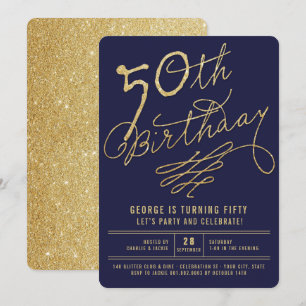 Invitación para fiesta de cumpleaños 50 de glamour