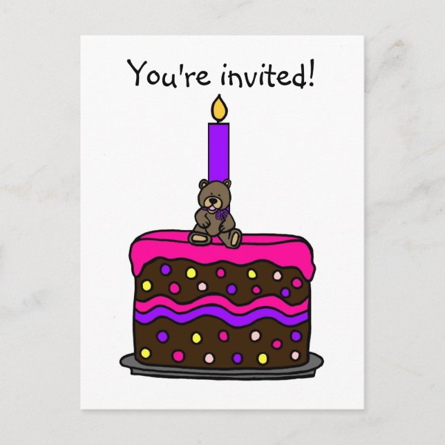 invitación para fiesta de cumpleaños de niñita (Anverso)
