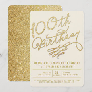 Invitación para fiesta de cumpleaños número 100 de