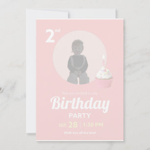 Invitación para fiesta de cumpleaños número 2 con