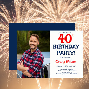 Invitación para fiesta de cumpleaños número 40 con