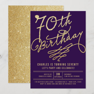 Invitación para fiesta de cumpleaños número 70 de 