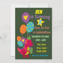 Invitación para fiesta de dinosaurios para niños