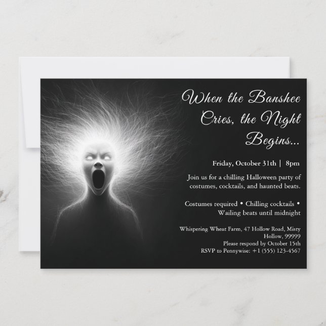 Invitación para fiesta de disfraz de Halloween de  (Anverso)