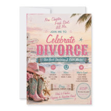 Invitación para fiesta de divorcio de vaquera cost